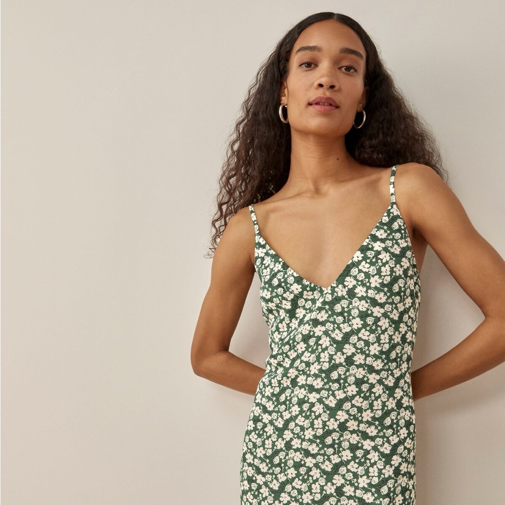 Reformation Green Floral Mini Dress - Picture 2 of 6